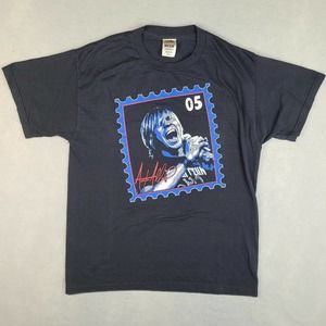 Music Postage Stamp T-Shirt Medium Black (I don't know‎ who it is looks cool)